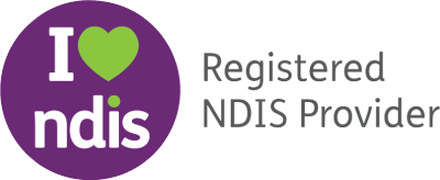 I heart NDIS Registered provider logo - Long