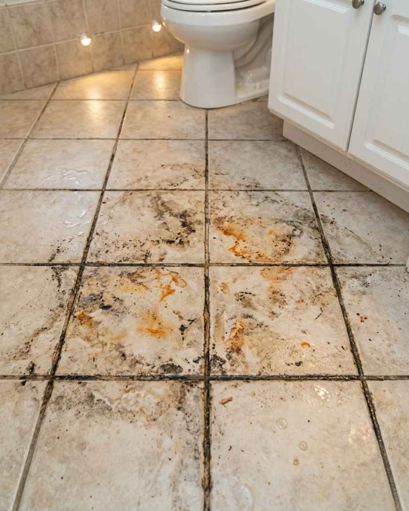 dirty bathroom grout