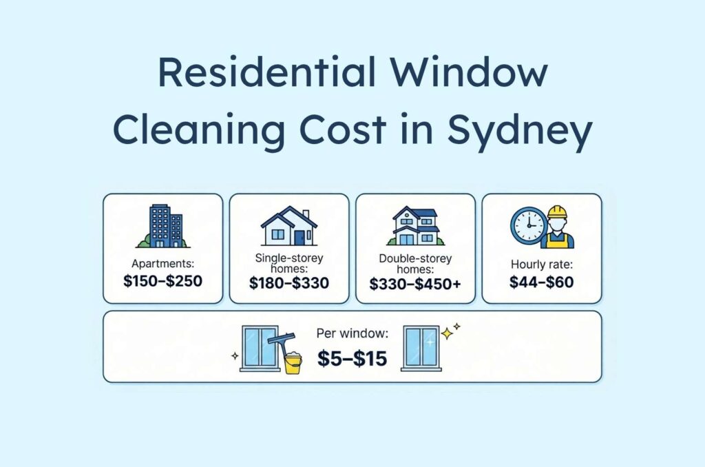 Residential Window Cleaning Cost in Sydney